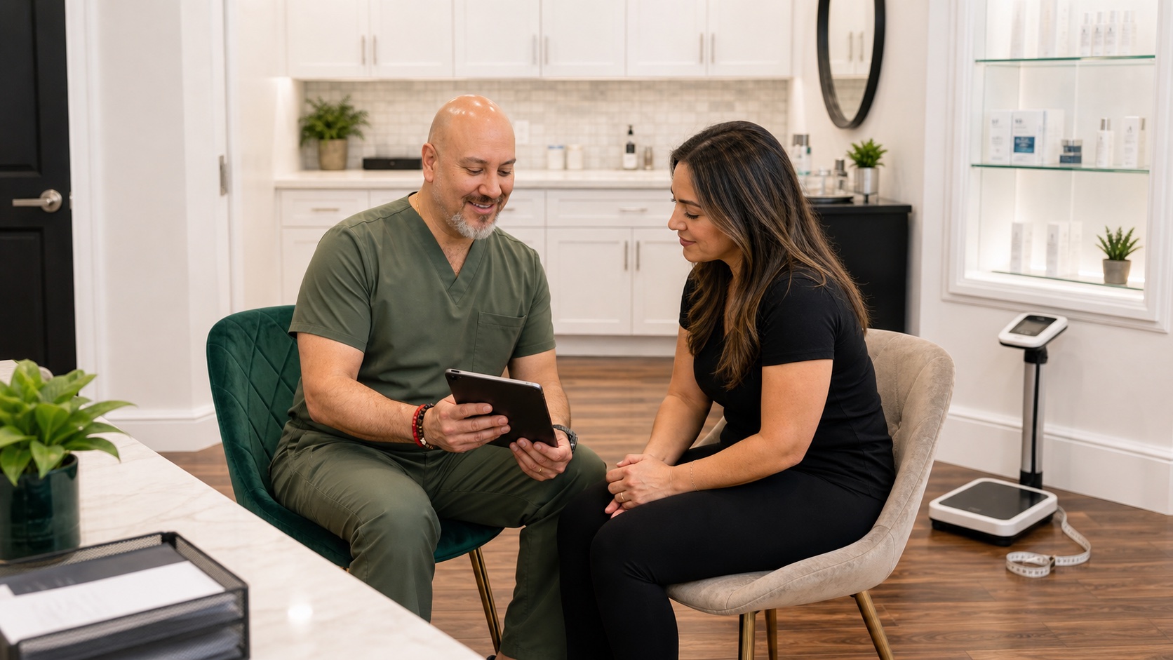 Revive Regenix provider reviewing a medical weight loss plan with a patient